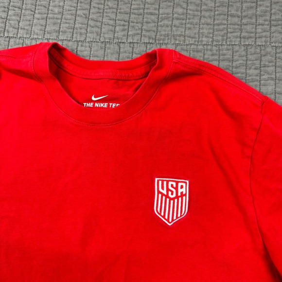 Nike USA Soccer T Shirt Men Large Red Double Sided Graphic Tee Sportswear - Picture 4 of 13
